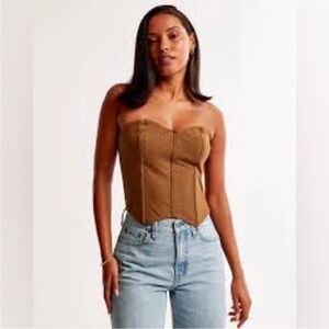 NWT Abercrombie & Fitch Brown Rhinestone Corset Top